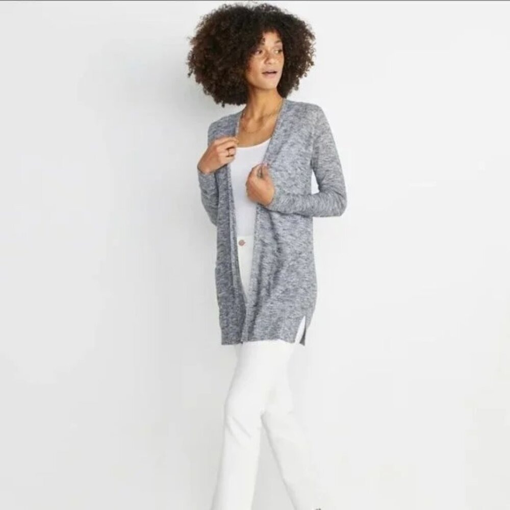 Marine Layer Nantucket Cardigan Navy Heather‎ Size S Cotton Marled Lightweight